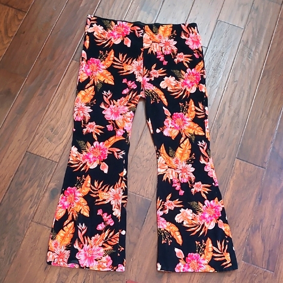 No Boundaries Black Floral Corduroy Pullon Flare Pants size XXL (19) - Picture 1 of 10